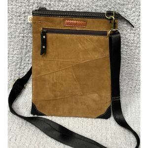 Vaan & Co Brown Slim Suede Leather Crossbody Purse #66389